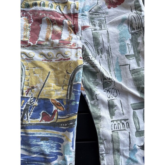 Chicos Womens Size 3 Pants Cropped Venice Theme Design GUC - Picture 5 of 11
